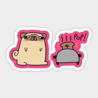 Pug Making Toast Sticker